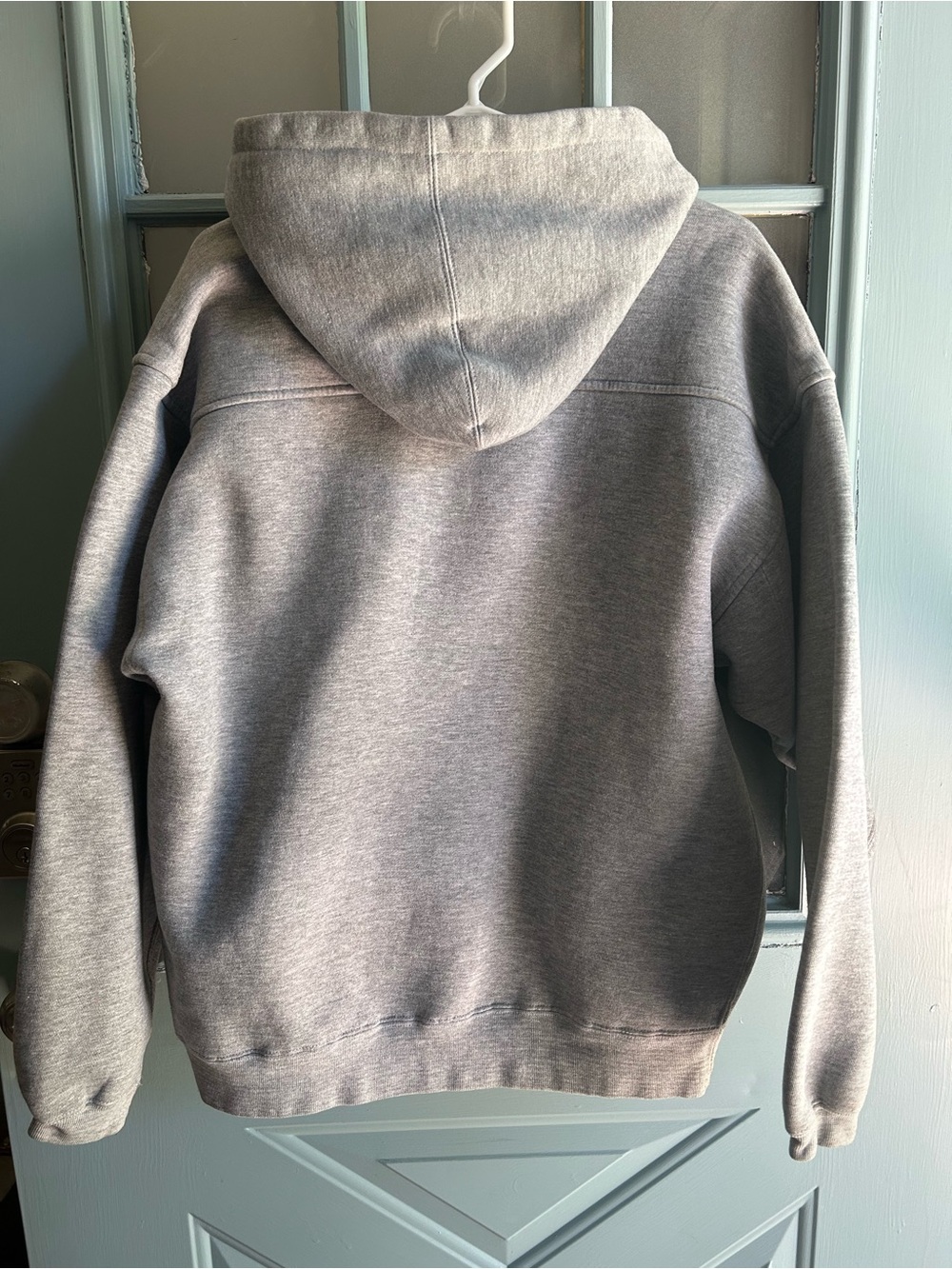 Vintage Y2K 90s Starter Hoodie Pullover Sweatshirt 1/4 Button Light Grey Men’s M - Picture 3 of 11